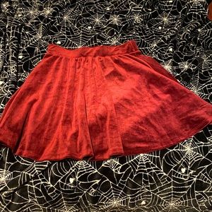 maroon velvet skirt